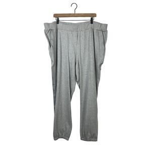 Dubgee by Whoopi NEW Gray Satin Trim Jogger Sweatpants Active Lounge Pants